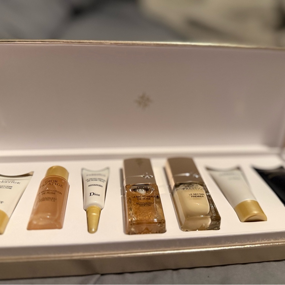 Mini Dior Prestige Beauty Collection with Gold and Cream Accents